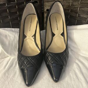Adrienne Vittadini Black Patent Leather Heel Pumps Size 8M
